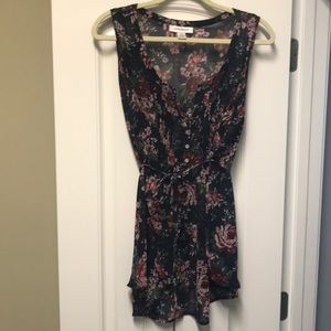 Sheer floral maternity tank
